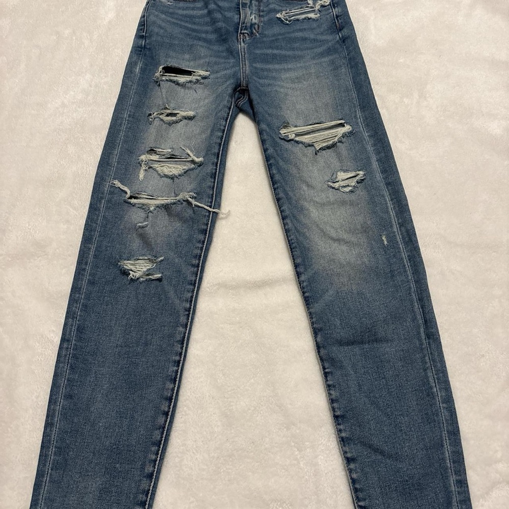 American Eagle Outfitters Ripped Blue Skinny Jeans